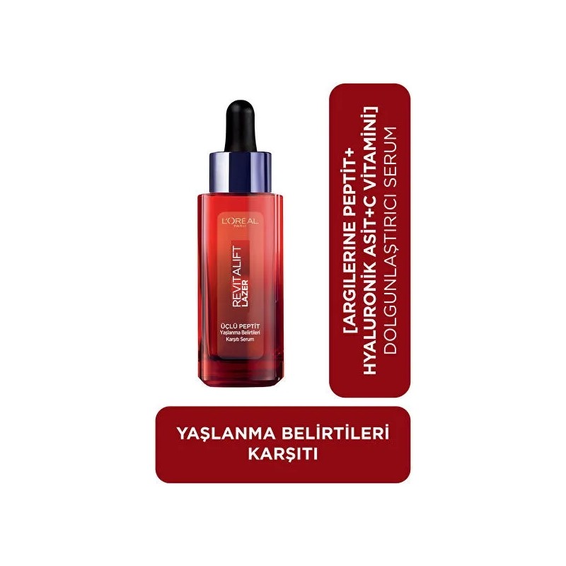 L'Oréal Paris Revitalift Lazer Yaşlanma Belirtileri Karşıtı Üçlü Peptit Serum Tüm Cilt Tipleri İçin 30 ml Gündüz Kremleri Fiyatı