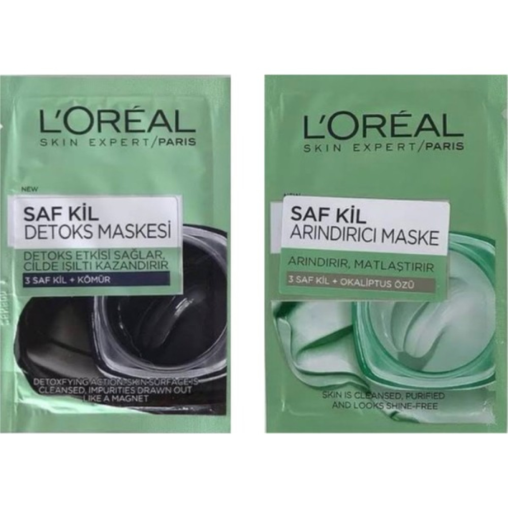 Loreal Paris Saf Kil Detoks Maskesi 7 Ml+Saf Kil Arındırıcı Maske 7 ml Maskeler Fiyatı