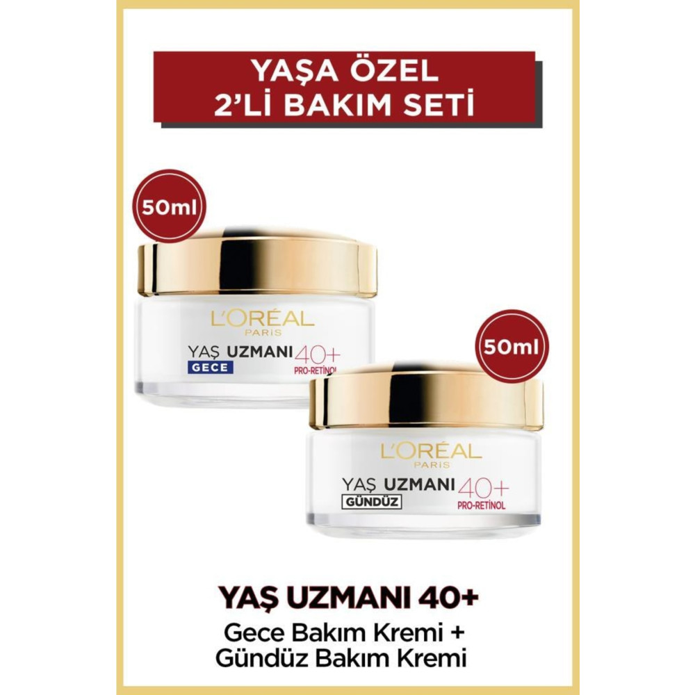 LOreal Paris Yaş Uzmanı 40+ Kırışıklık Karşıtı Sıkılaştırıcı Gündüz & Gece Kremi Seti Cilt ve Yüz Bakımı Fiyatı