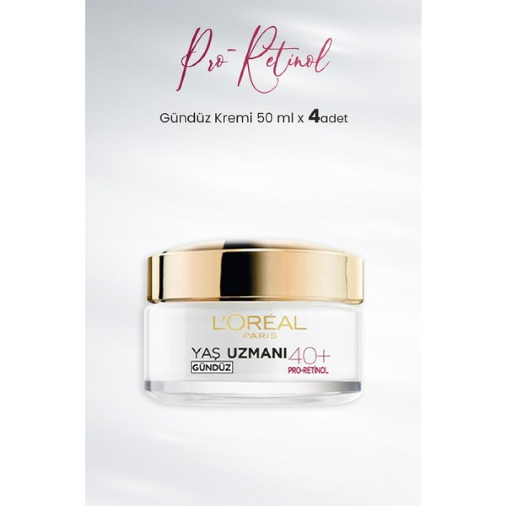 Loreal Paris Yaş Uzmanı Gündüz Kremi 40+ Pro-Retinol 50 ml x 4 Adet - 1 Gece Kremleri Fiyatı