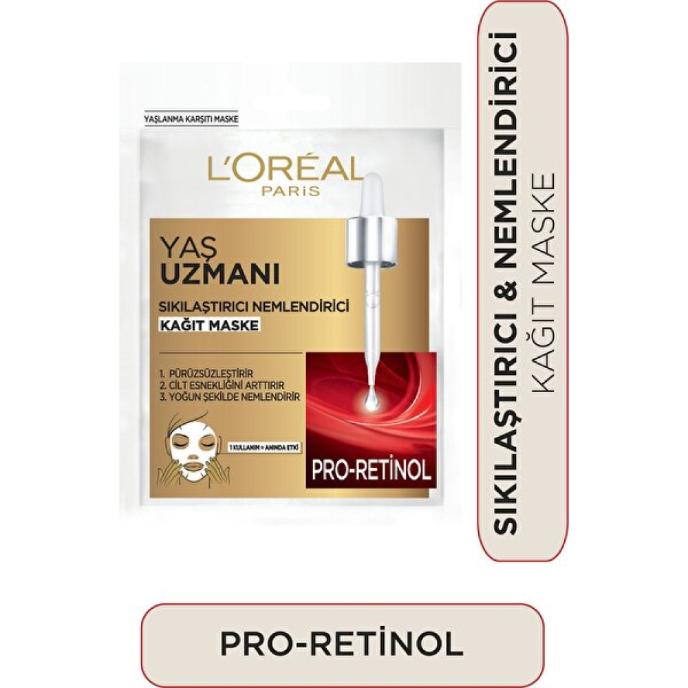 L'Oreal Paris Yaş Uzmanı Sıkılaştırıcı & Nemlendirici Kağıt Yüz Maskesi 3’lü Set Maskeler Fiyatı