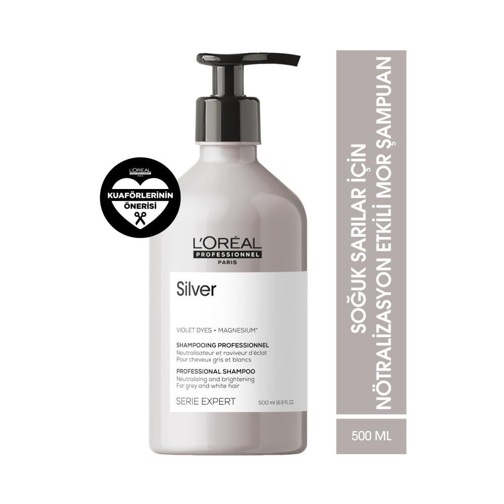 Loreal Professionnel Serie Expert Silver Çok Açık Sarı Gri ve Beyaz Saçlar İçin Renk Dengeleyici Mor Şampuanı 500 ml Şampuan ve Saç Kremi Fiyatı