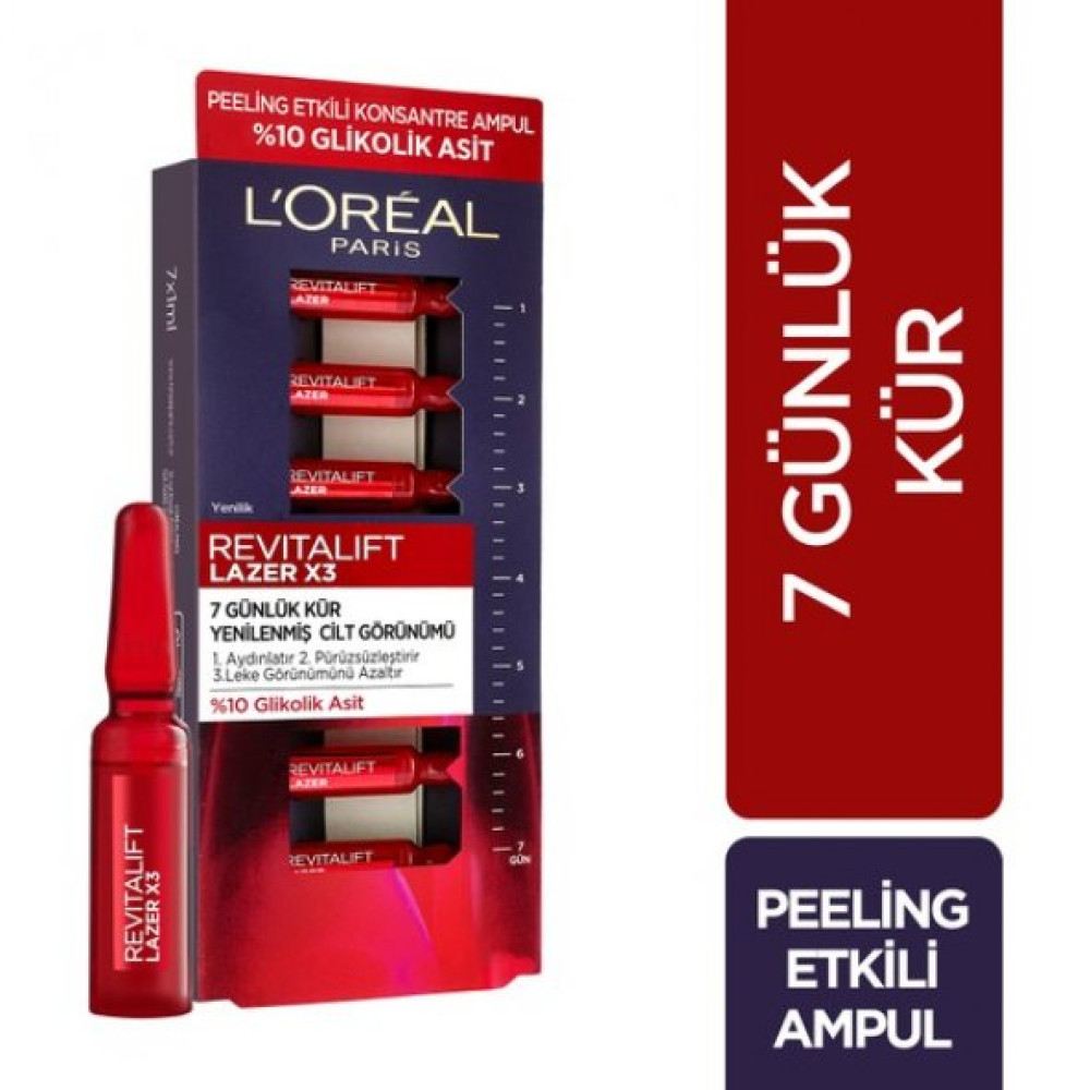 Loreal Revitalift Lazer 7 Gunluk Kur Peeling Etkili Ampul 7X1ml Anti-Aging / Yaşlanma Karşıtı Fiyatı