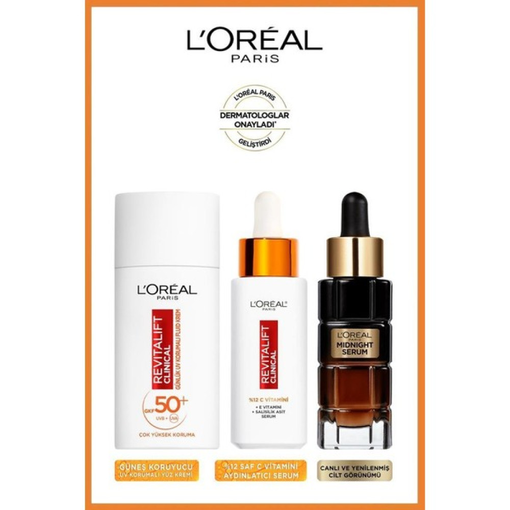 Loreal Yüksek Güneş Korumalı C Vitamin Güneş Kremi Aydınlatıcı Gece Gündüz Kullanım Serum Seti Güneş Kremleri ve Losyonları Fiyatı