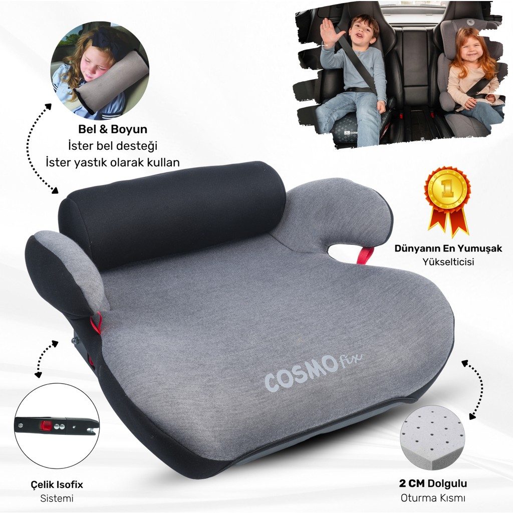 Lorelli Cosmo Fix Isofix Yükseltici – Grey Crowns - Gri Diğer Fiyatı