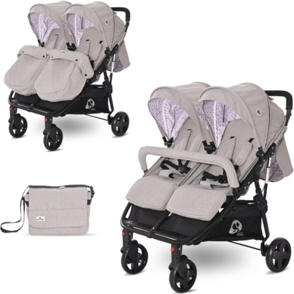 Lorelli Duo İkiz Bebek Arabası - Grey Dots - Gri Bebek Arabası-Puset Aksesuarları Fiyatı