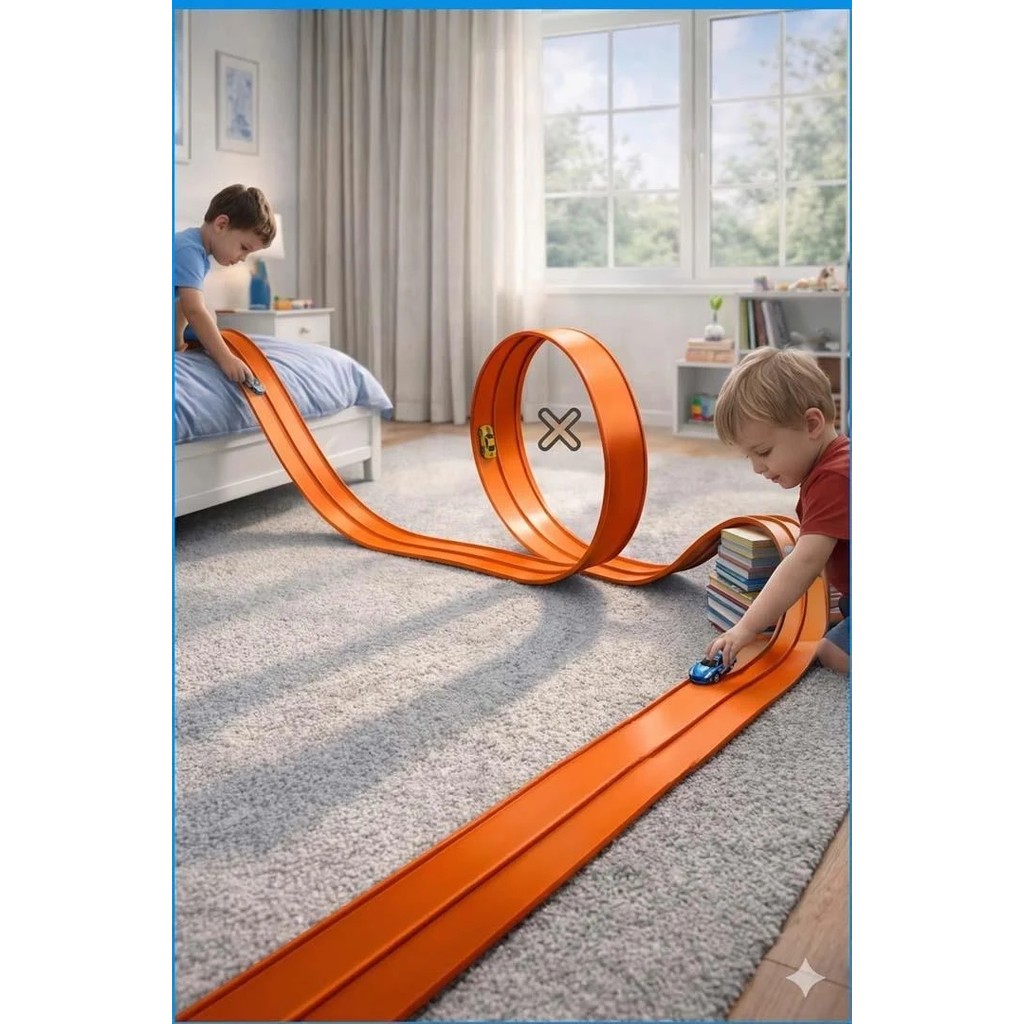 Lorelli Esnek Araba Yarış Pisti Kıvrılabilir Turuncu Renk Vakumlu 4.5 Metre Flex Track | Metal Araba Hediyeli Diğer Fiyatı