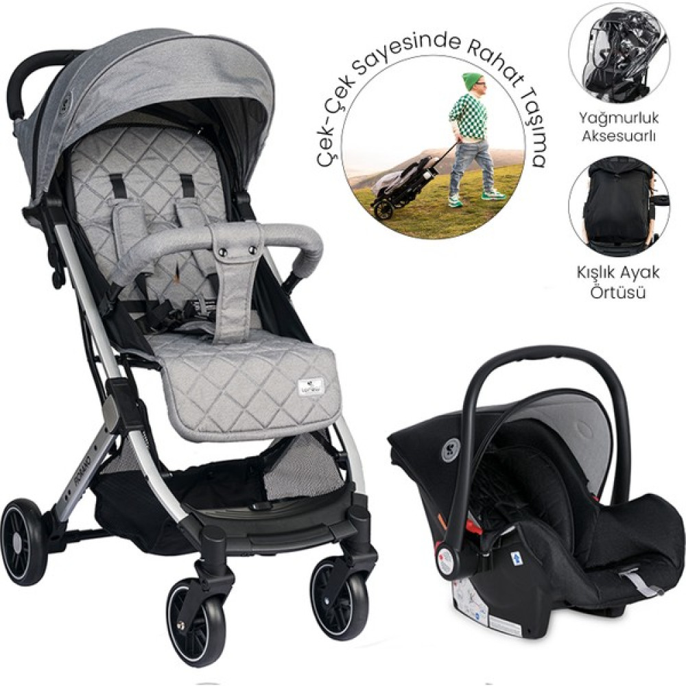 Lorelli Fiorano Kabin Boy & Travel Set Bebek Arabası - Gri Bebek Arabası-Puset Aksesuarları Fiyatı