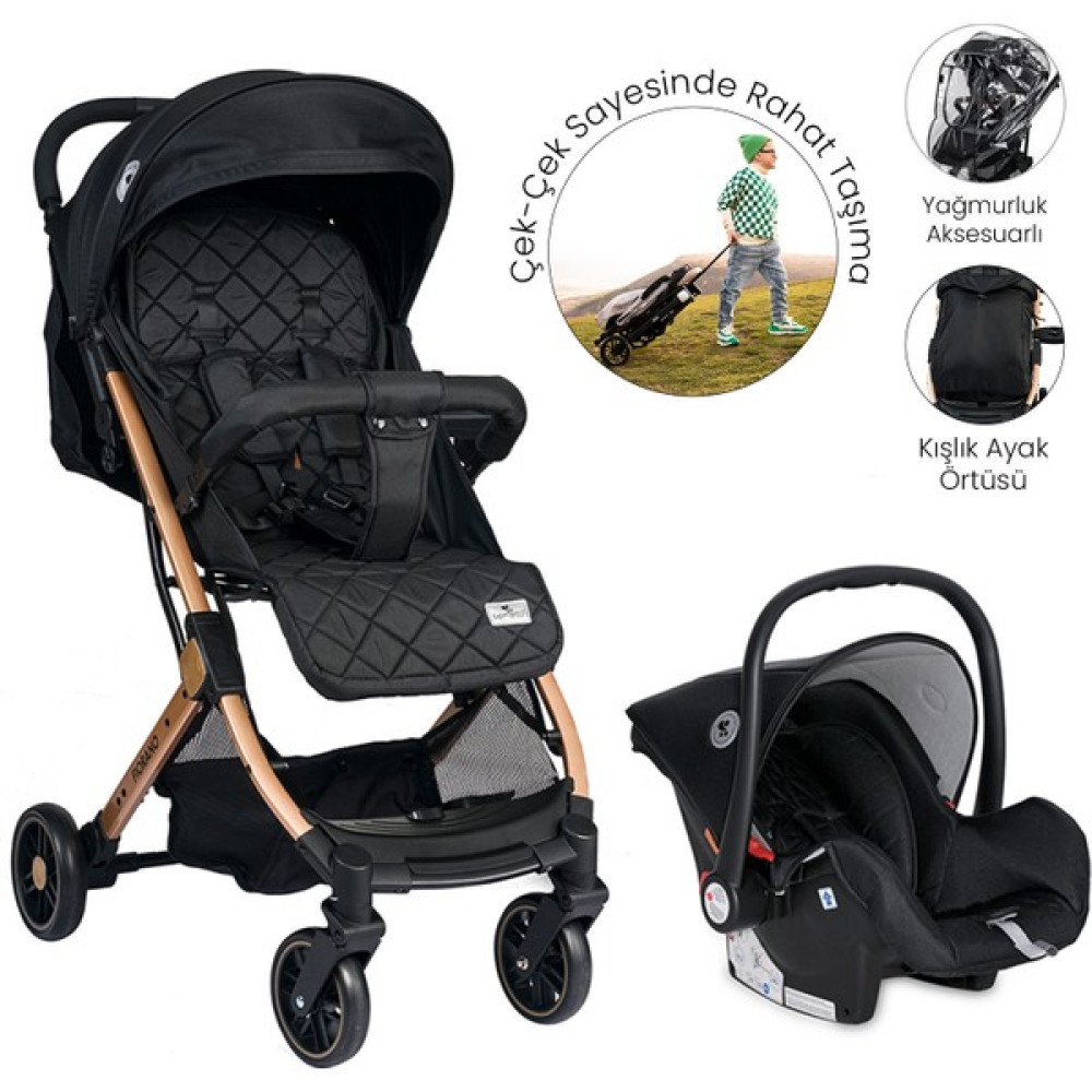 Lorelli Fiorano Kabin Boy & Travel Set Bebek Arabası - Siyah Bebek Arabası-Puset Aksesuarları Fiyatı