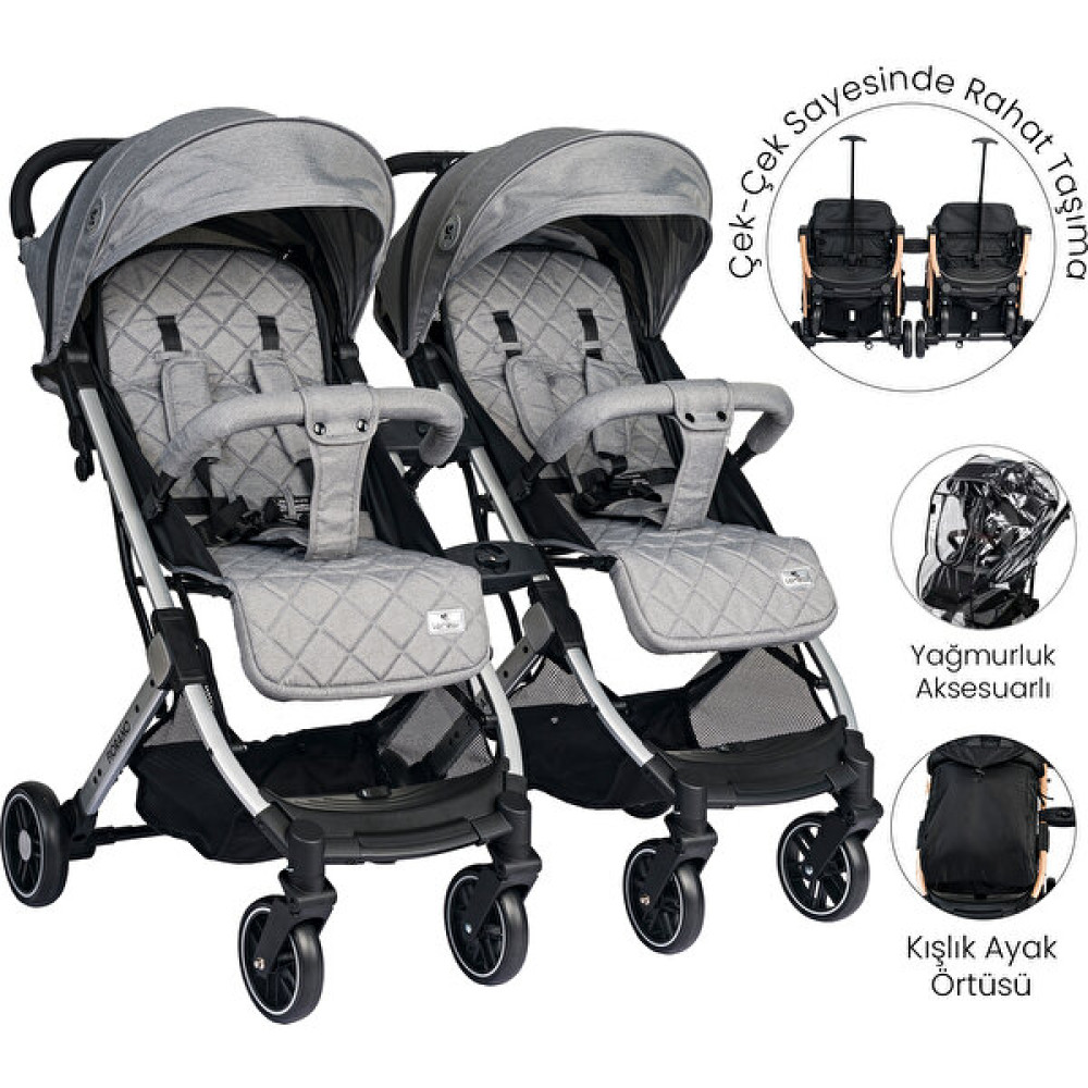 Lorelli Fiorano New Kabin Boy İkiz Bebek Arabası - Dolphin Grey - Siyah Bebek Arabası-Puset Aksesuarları Fiyatı