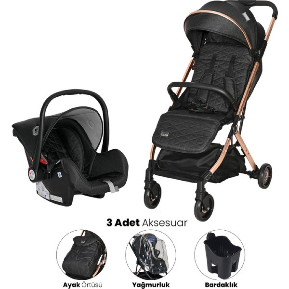 Lorelli Myla Kabin Boy & Travel Set Bebek Arabası - Black - Siyah Bebek Arabası-Puset Aksesuarları Fiyatı