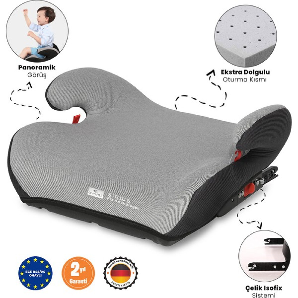 Lorelli Sirius Fix Isofix Yükseltici - Gri Bebek Oto Koltuk Yükseltici Fiyatı