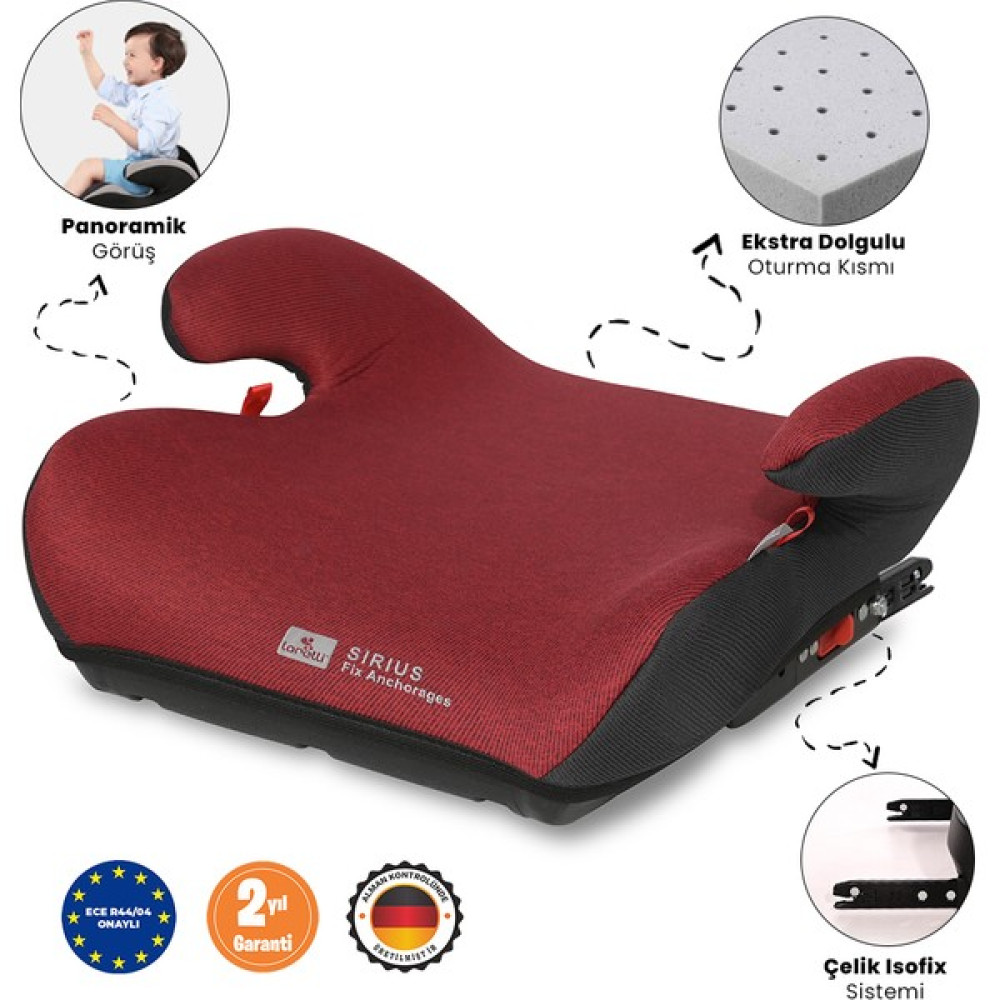 Lorelli Sirius Fix Isofix Yükseltici - Kırmızı Bebek Oto Koltuk Yükseltici Fiyatı