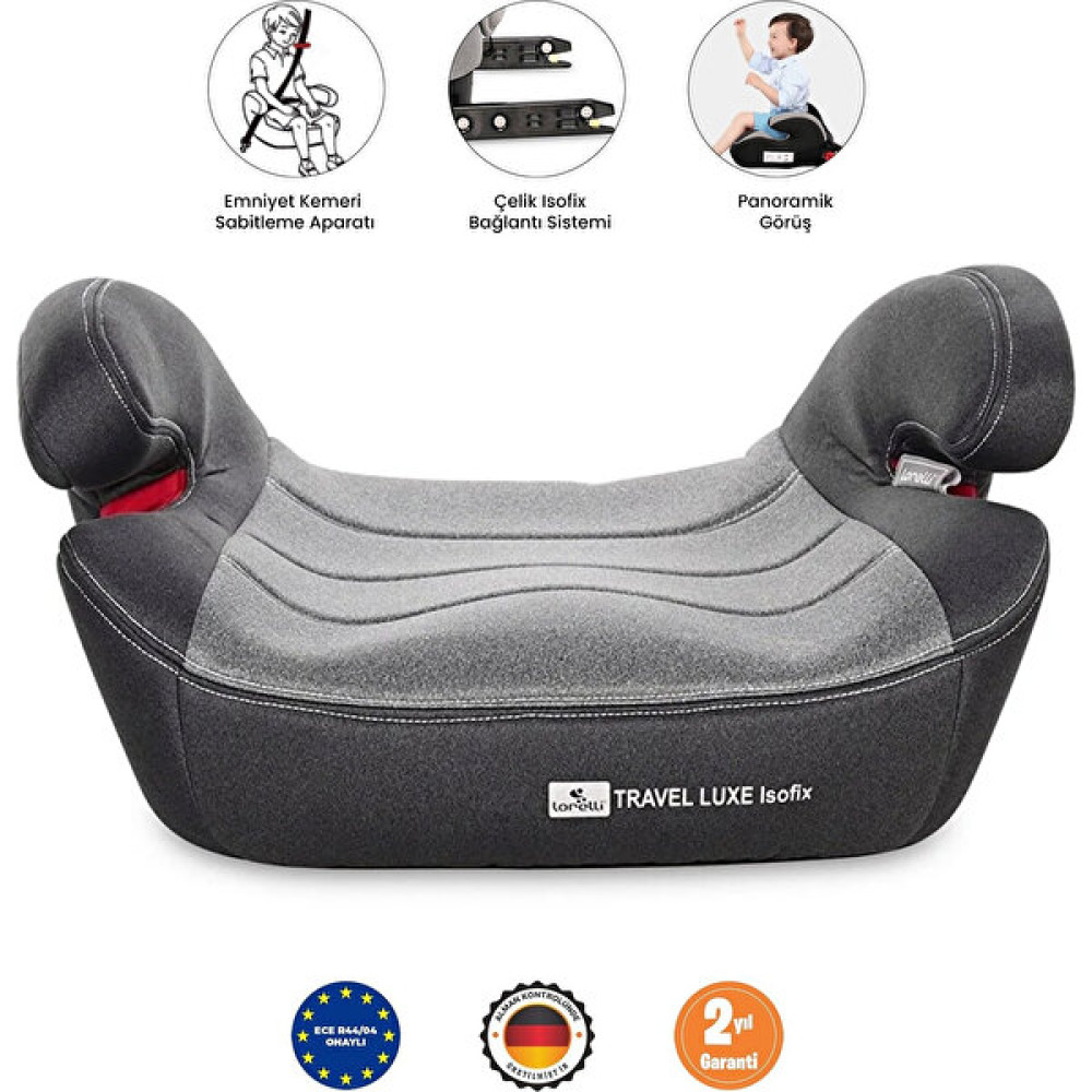 Lorelli Travel Luxe Isofix Yükseltici 15 - 36 kg - Black Grey - Siyah Bebek Oto Koltuk Yükseltici Fiyatı