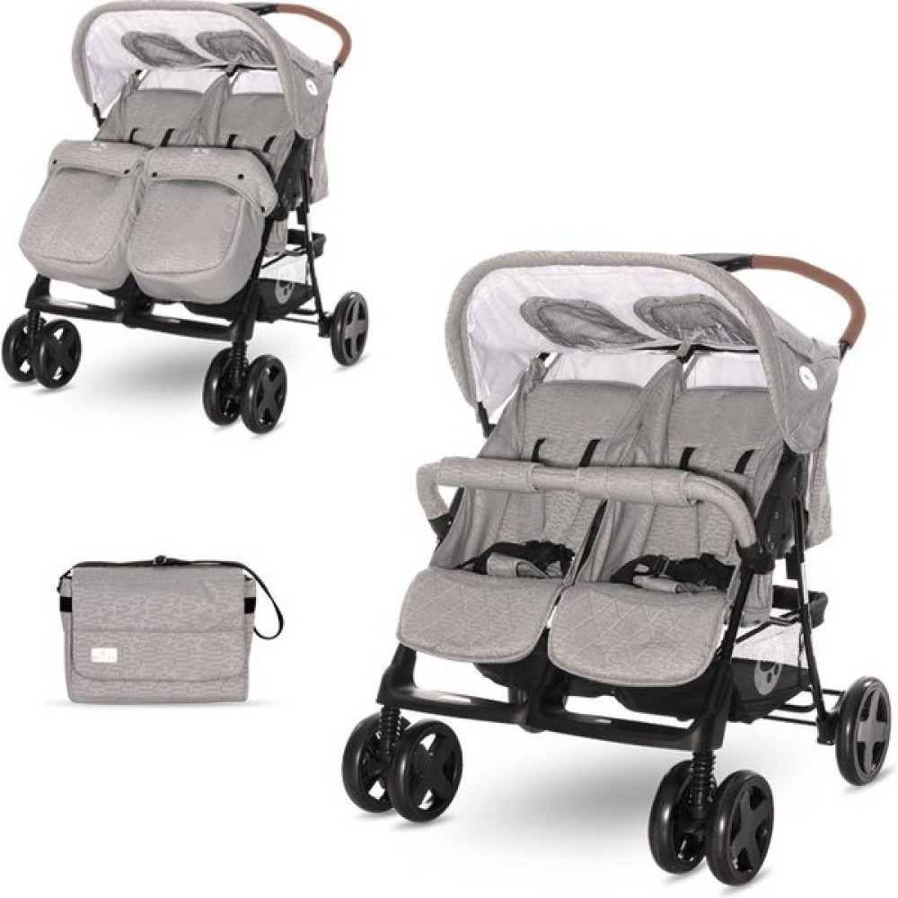 Lorelli Twin Ikiz Bebek Arabası - Steel Grey - Renkli Bebek Arabası-Puset Aksesuarları Fiyatı