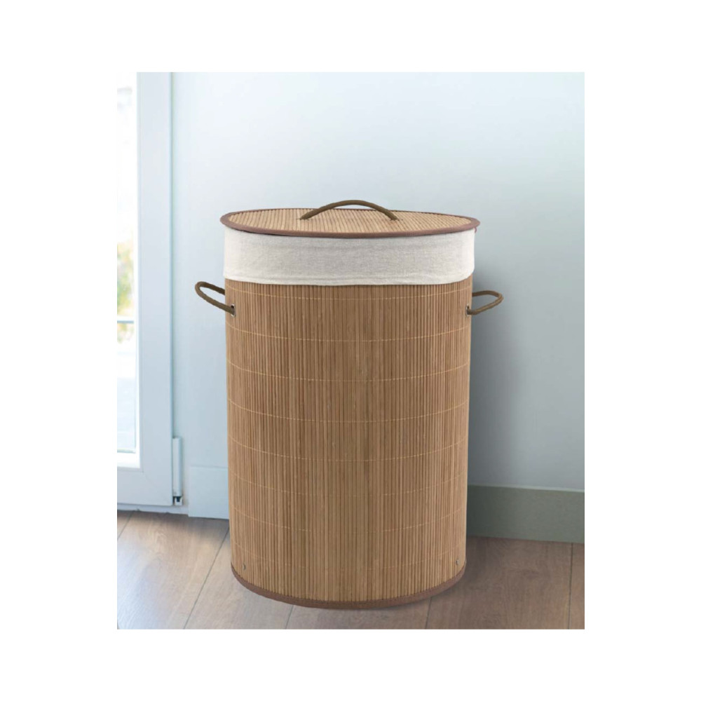 Lorin Katlanır Banyo Bambu Çamaşır Kirli Sepeti Yuvarlak Oval Naturel Çamaşır Sepeti Fiyatı