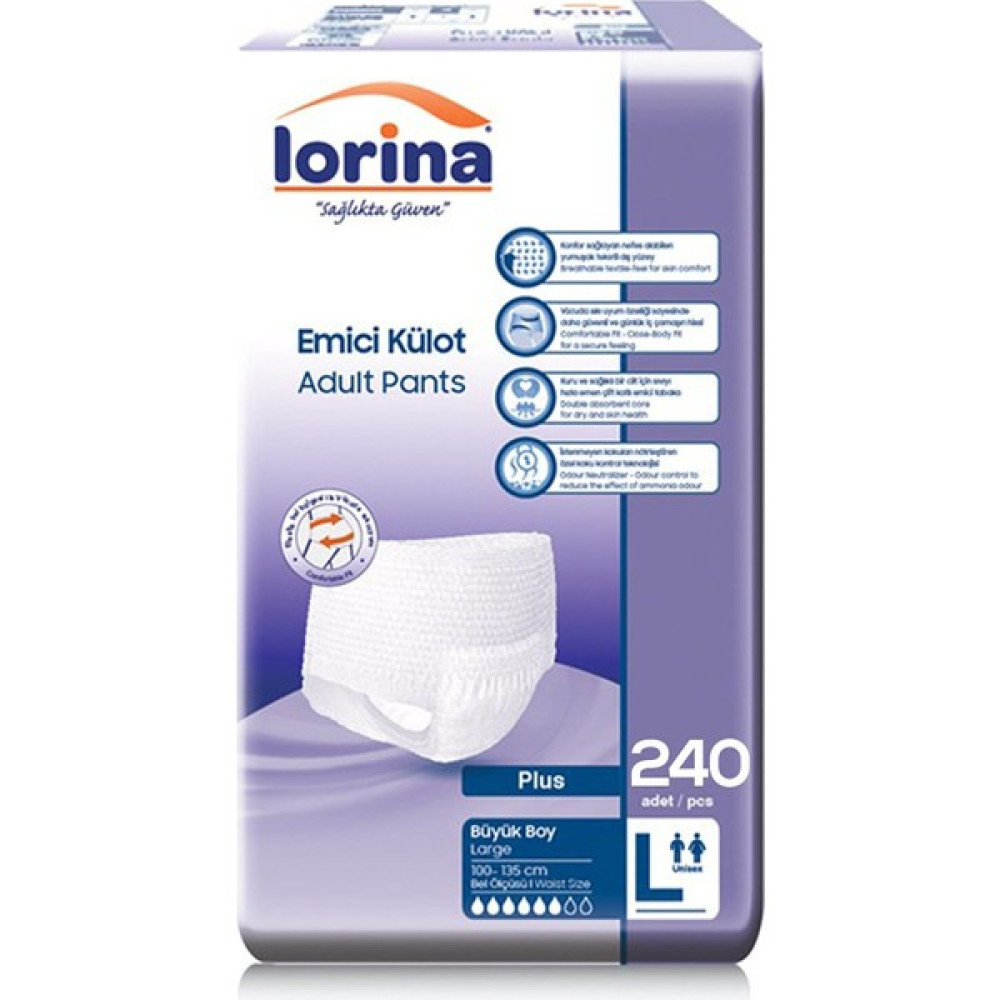 Lorina Emici Külot Yetişkin Hasta Bezi Large 240 Adet Hasta Bezleri ve Temizliği Fiyatı