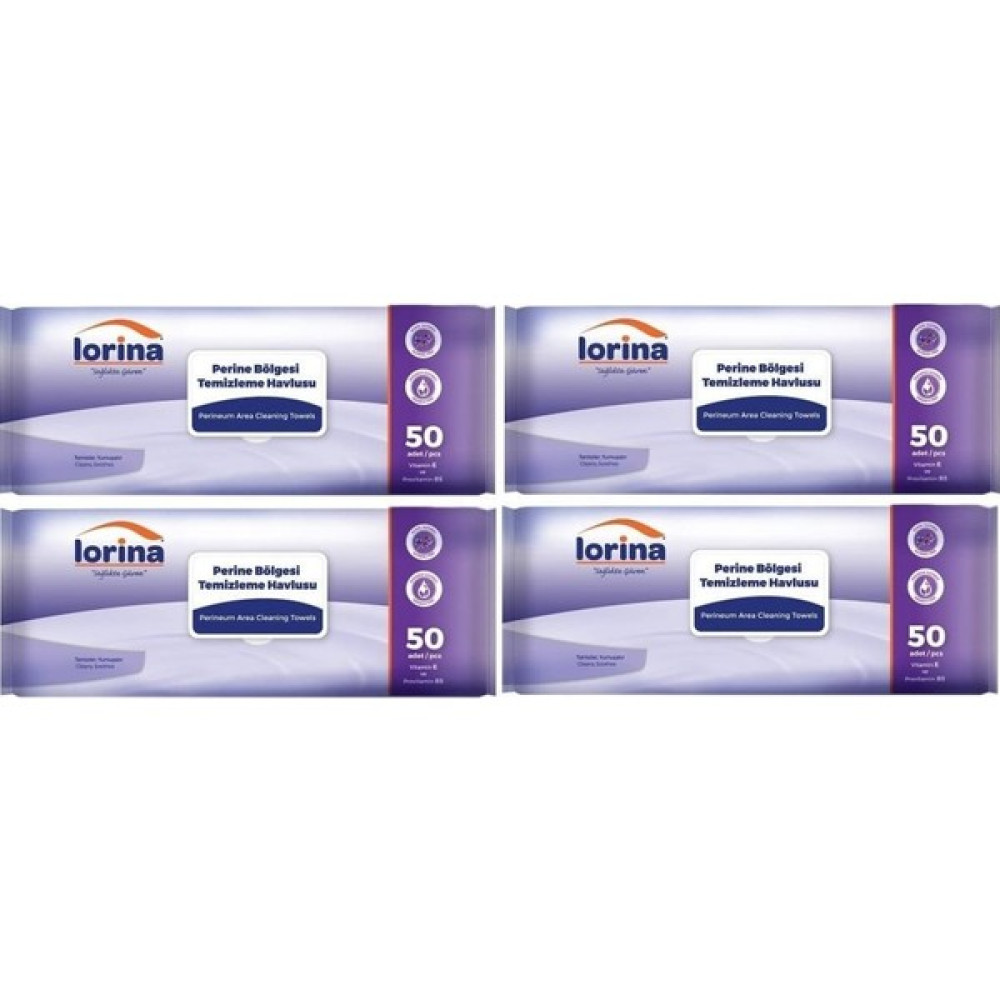 Lorina Extra Geniş Perine Bölgesi Temizleme Havlusu 50'li 4 Paket Hasta Bezleri ve Temizliği Fiyatı