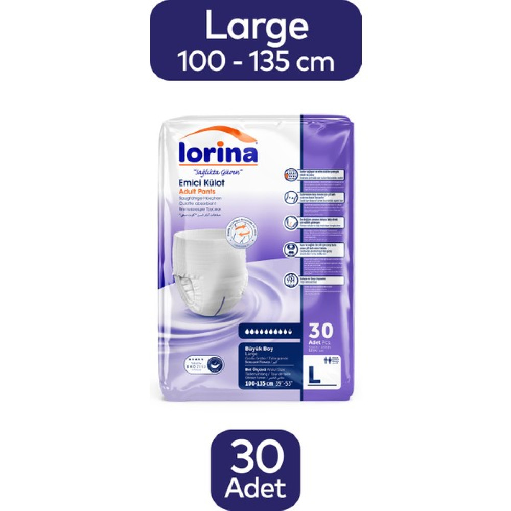 Lorina Külotlu Bez 1 Paket 30 Adet - L Hasta Bezleri ve Temizliği Fiyatı