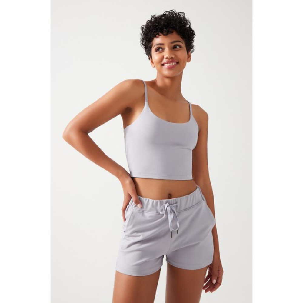 Los Ojos Kadın Gri Cepli Beli Lastikli Basic Fit Spor Şort Shorts Bayan Şort Fiyatı