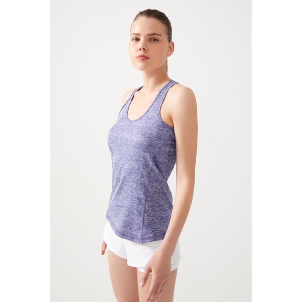 Los Ojos Mor Melanj Tank Top Bisiklet Yaka Sporcu Atleti Racerback Bayan Atlet Fiyatı