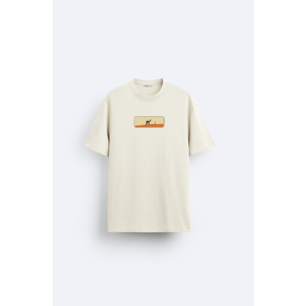 Loss Buttom Ağır Kumaş Camel Oversize T-Shirt Erkek T-shirt Fiyatı