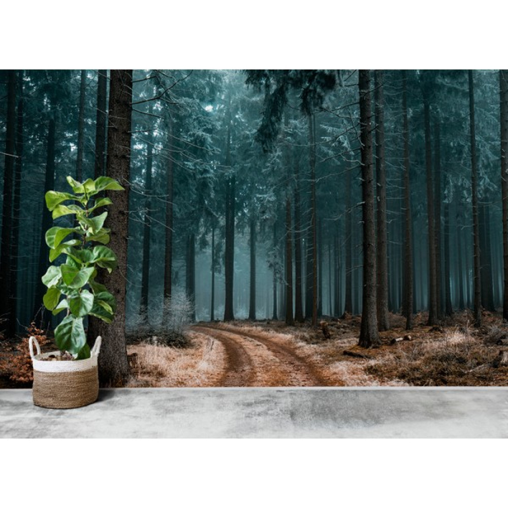 Lotus Aura Sisli Orman Gerçek Resim Duvar Kağıdı, Mavi Ladin Ormanı Duvar Resmi - 162 x 101 cm Duvar Kağıdı Fiyatı