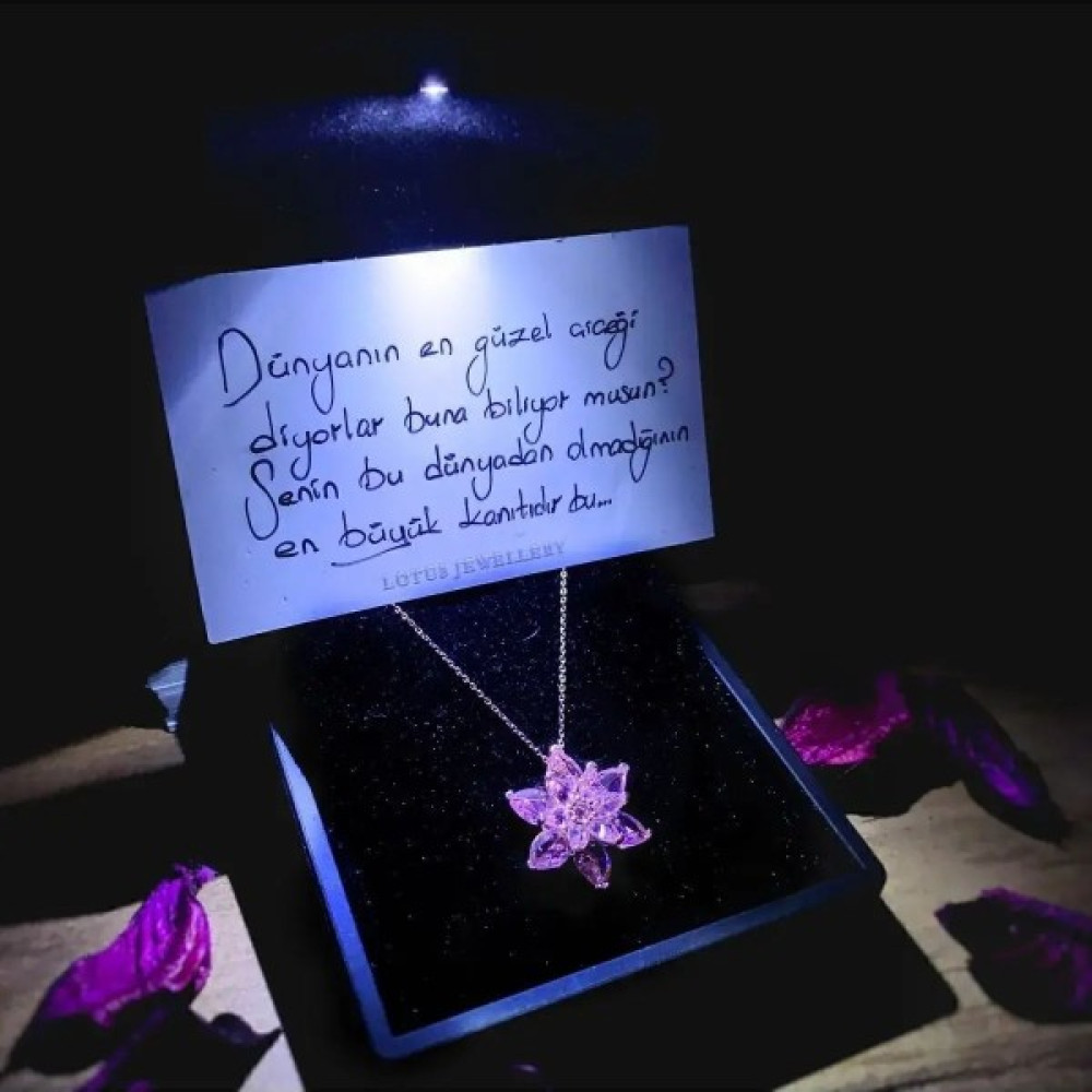 Lotus Jewellery 925 Ayar Lotus Çiçeği Gümüş Kolye- 925 Ayar Gümüş Zirkon Gümüş Pembe - 0 Gümüş Kolye Fiyatı