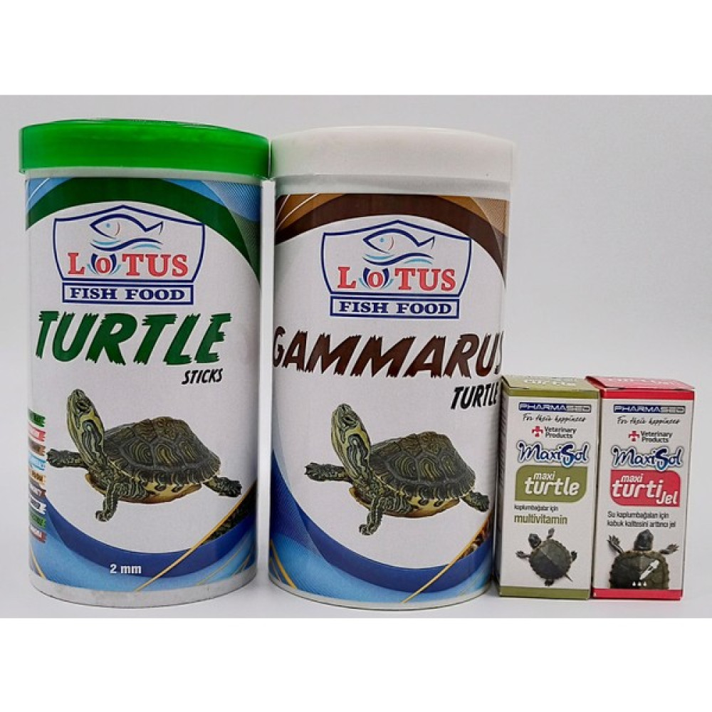 Lotus Turtle Sticks 1000 ml + Gammarus 1000 ml Kaplumbağa Yemi + Vitamin + Kabuk Kalitesi Artırıcı Oto Boyaları Fiyatı