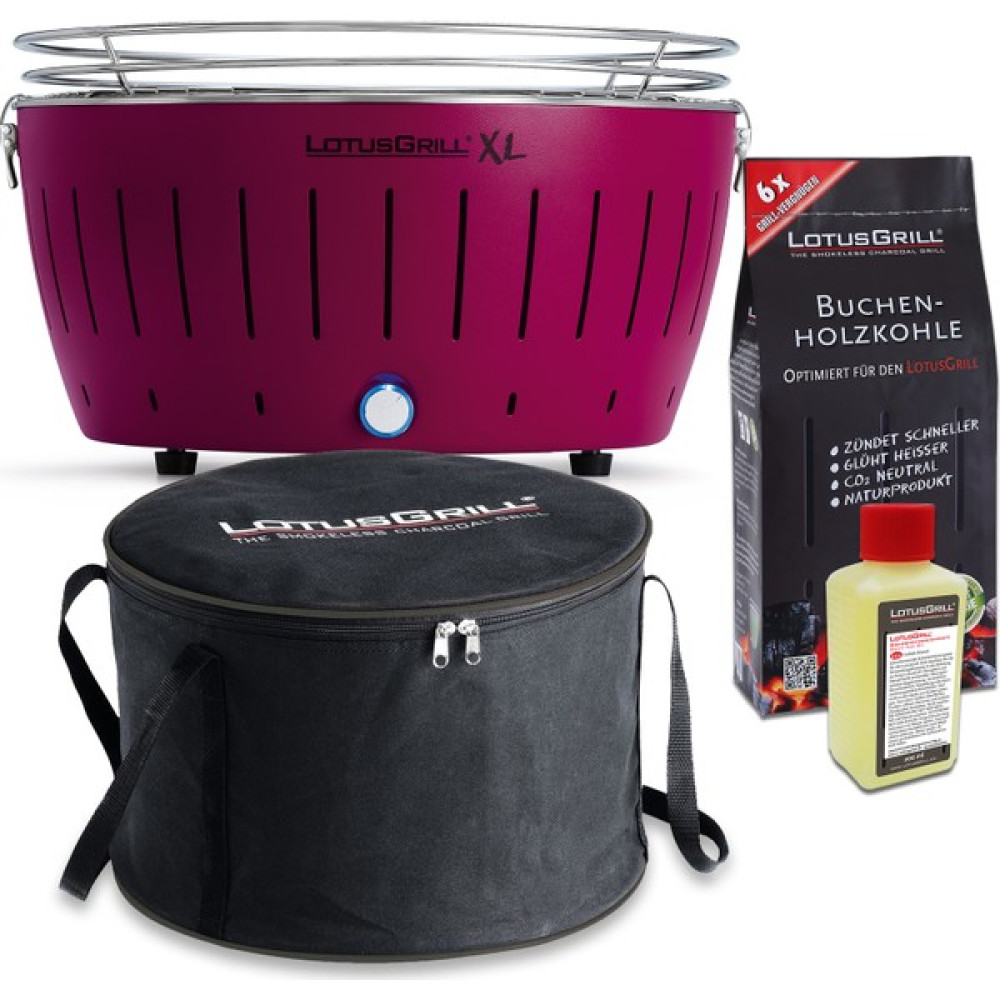 Lotusgrill Xl Dumansız Mangal Seti (Mangal&Çanta&1 Kg Kömür&Jel) - Mürdüm Bahçe Mangalı & Barbekü Fiyatı