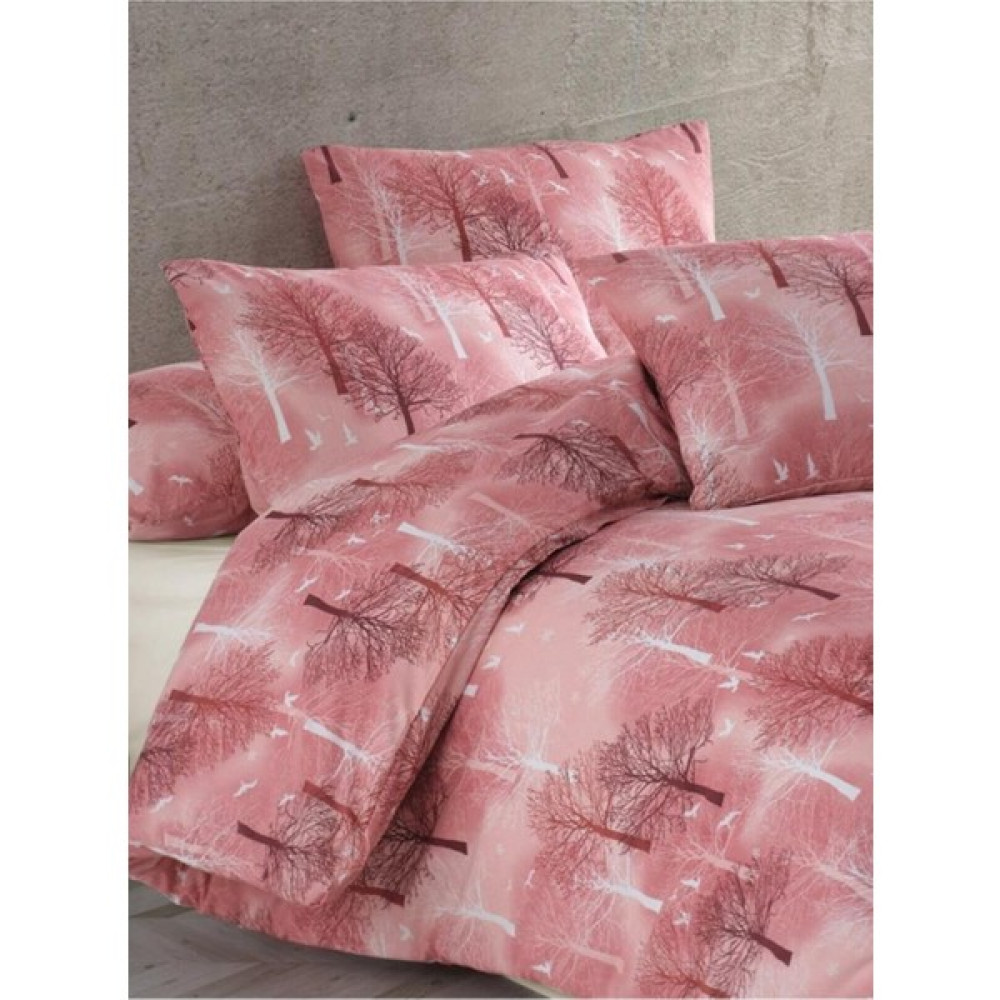 lotusline Home Bordo Ağaç Desen Tek Kişilik Lüks Pamuklu Nevresim Takımı - Seti - 160 x 200 cm Nevresim Takımı Fiyatı