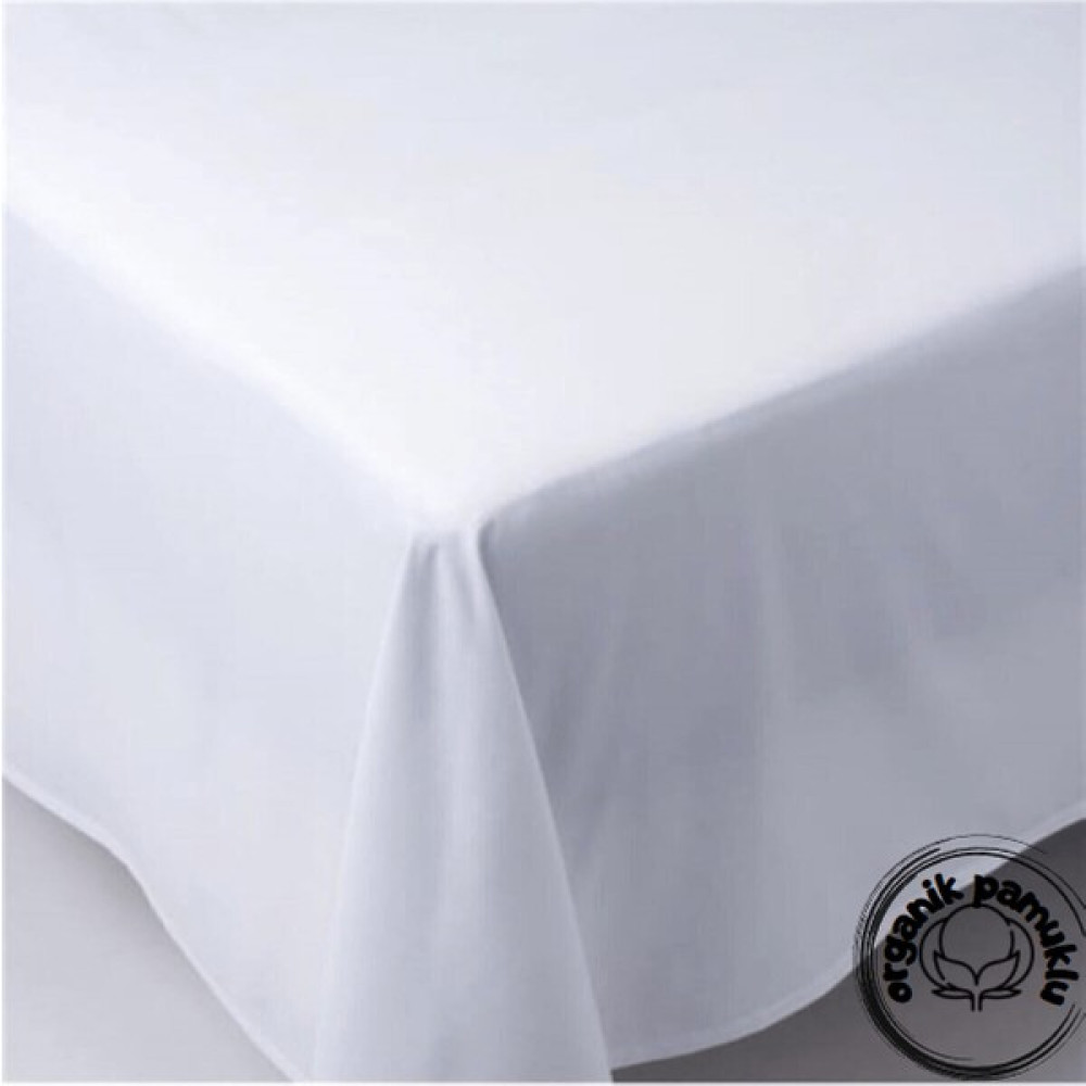lotusline Lüks Pamuklu Düz Beyaz Çarşaf Battal Boy - 240x260 Çarşaf Fiyatı