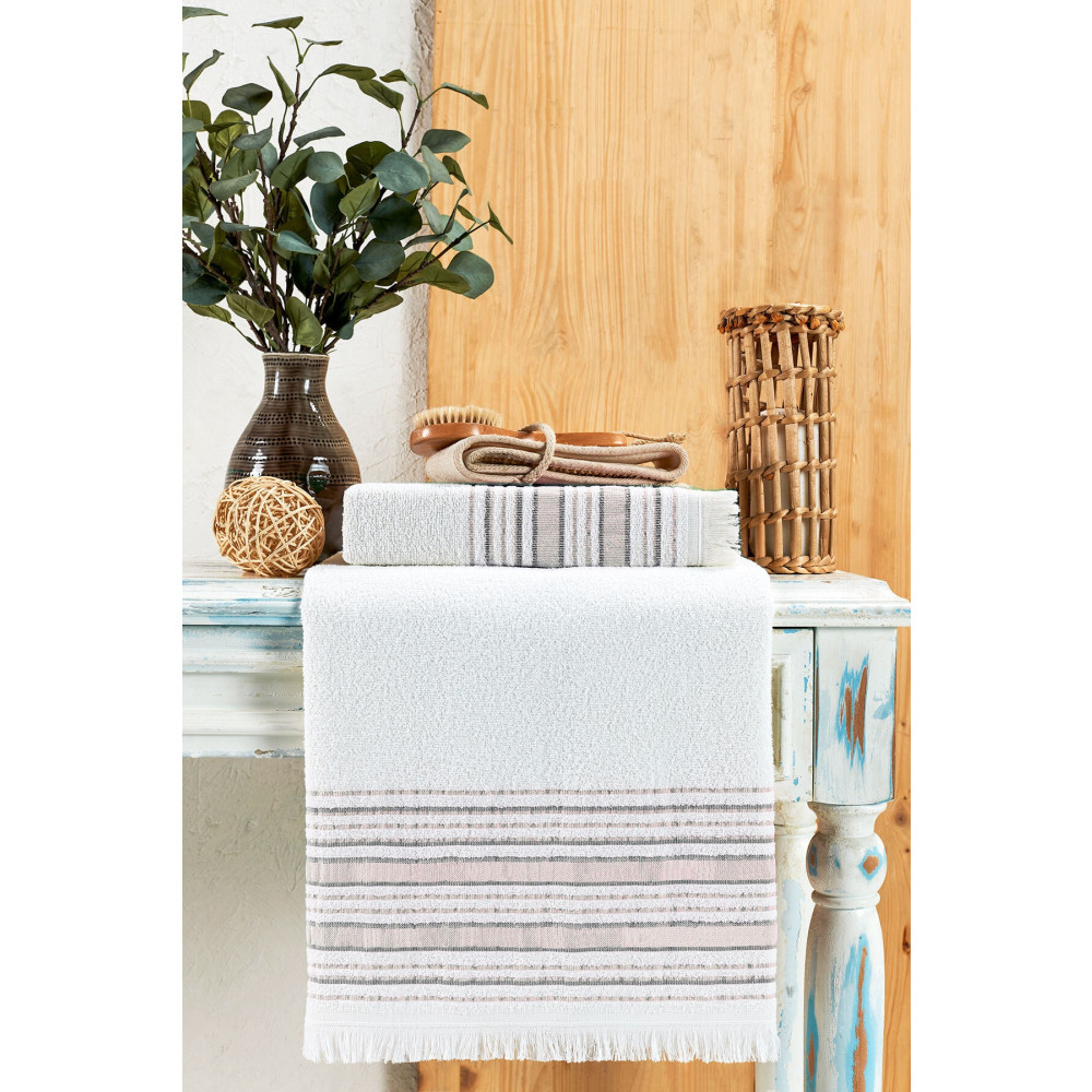 Louis Marie | 50x90 + 70x140 Cm | Saçak Detaylı | %100 Pamuk | Vip Kahverengi | Banyo Havlu Seti Banyo Havlusu Fiyatı