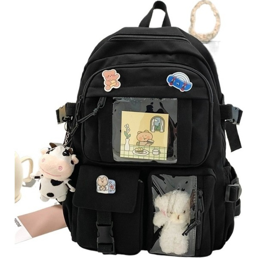 Louis1 Sırt Çantası Kadın Kore Tarzı Harajuku Tarzı Basit Ortaokul Öğrencisi Sırt Çantası Moda Moda Ortaokul Lise Koleji Okul Çantası (Yurt Dışından) - Beyaz - Siyah Oto Boyaları Fiyatı
