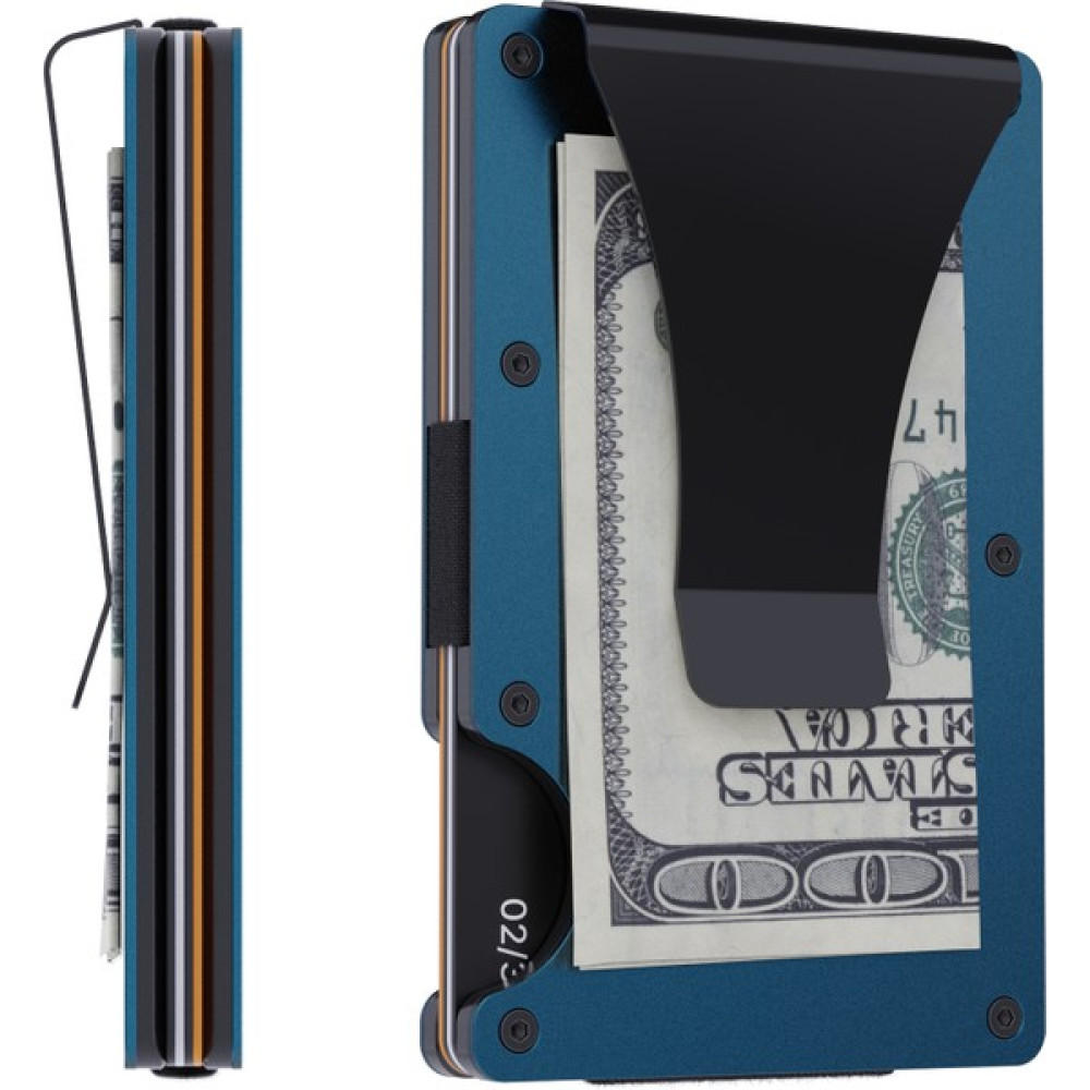 Louise Motto Cardx - Burano Clips - Yeni Nesil Minimalist Cüzdan & Metal Kartlık - Rfıd Koruma (Mavi) Erkek Kartlık Fiyatı