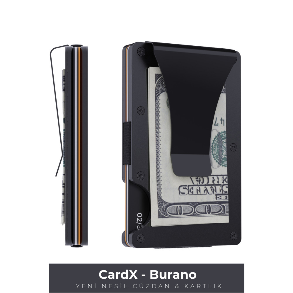 Louise Motto Cardx - Burano Clips - Yeni Nesil Minimalist Cüzdan & Metal Kartlık - Rfid Koruma (SİYAH) Unisex Kartlık Fiyatı