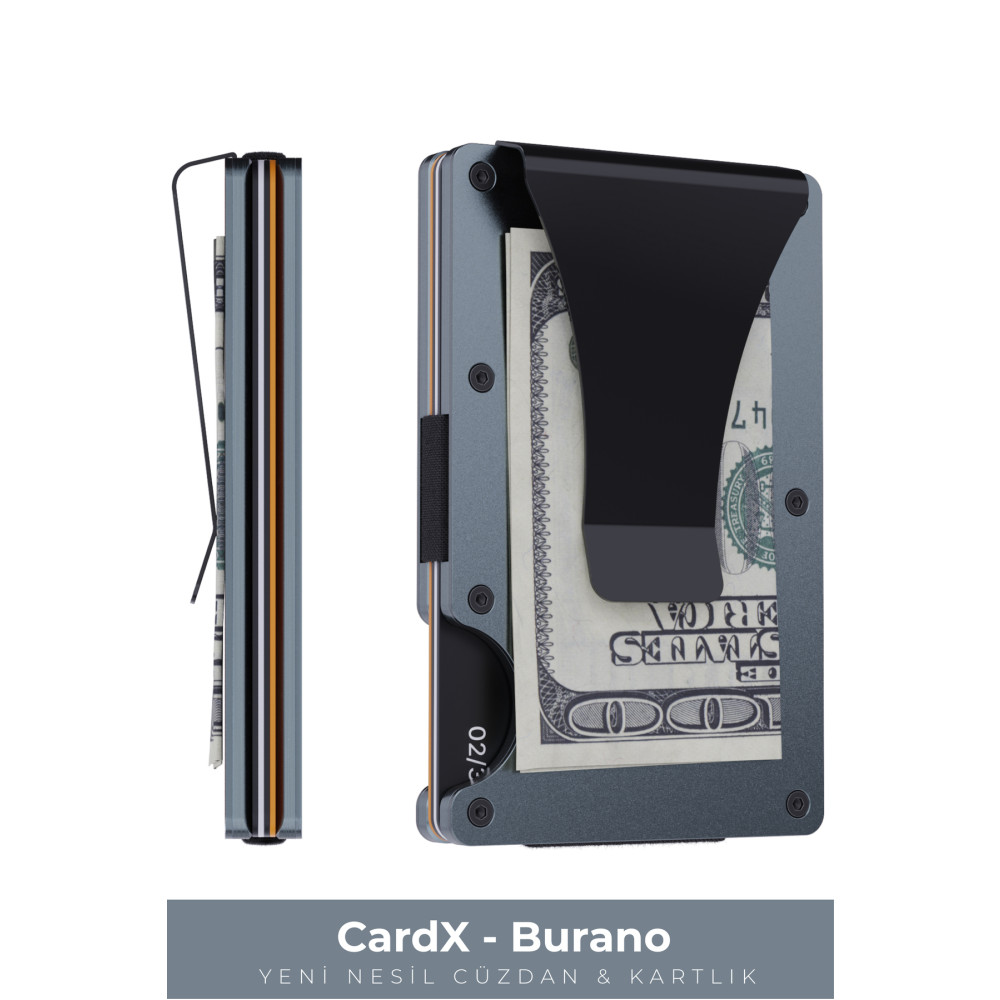 Louise Motto Cardx - Burano Clips - Yeni Nesil Minimalist Cüzdan & Metal Kartlık - Rfıd Koruma Unisex (GRİ) Unisex Kartlık Fiyatı