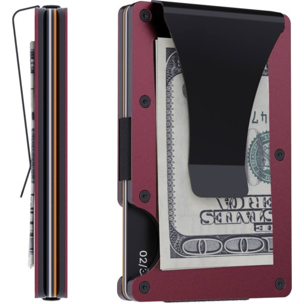 Louise Motto Cardx - Burano Clips - Yeni Nesil Minimalist Cüzdan & Metal Kartlık - Rfıd Koruma (Wine Red) Erkek Kartlık Fiyatı