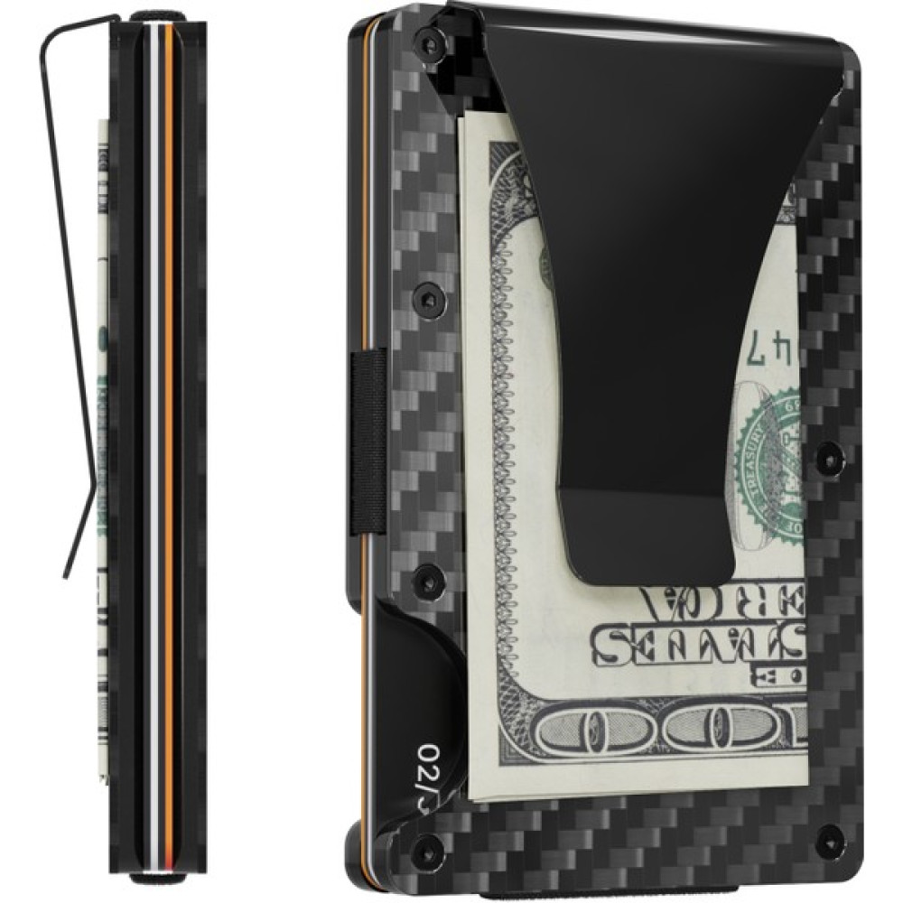 Louise Motto Cardx - Dark Wave Clips - Karbon Fiber Cüzdan & Kartlık - Para Tutma Klipsi, Rfıd Engelleme (Siyah) Erkek Kartlık Fiyatı