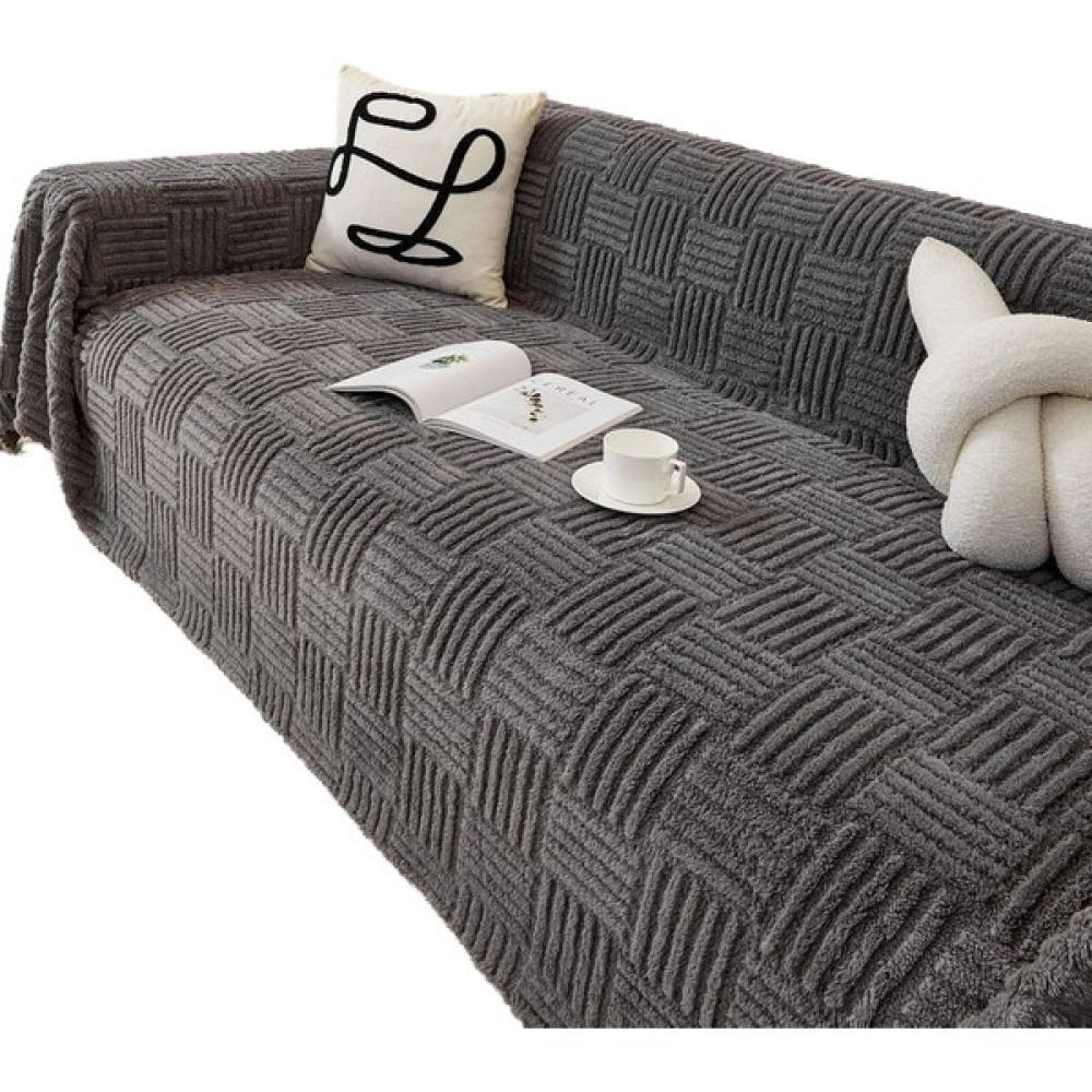 Louisea Basit Kanepe Örtüsü Bez Havlu Peluş Kanepe Örtüsü Her Şey Dahil (Yurt Dışından) - Gri - 180 x 130 cm Koltuk & Kanepe Örtüsü Fiyatı