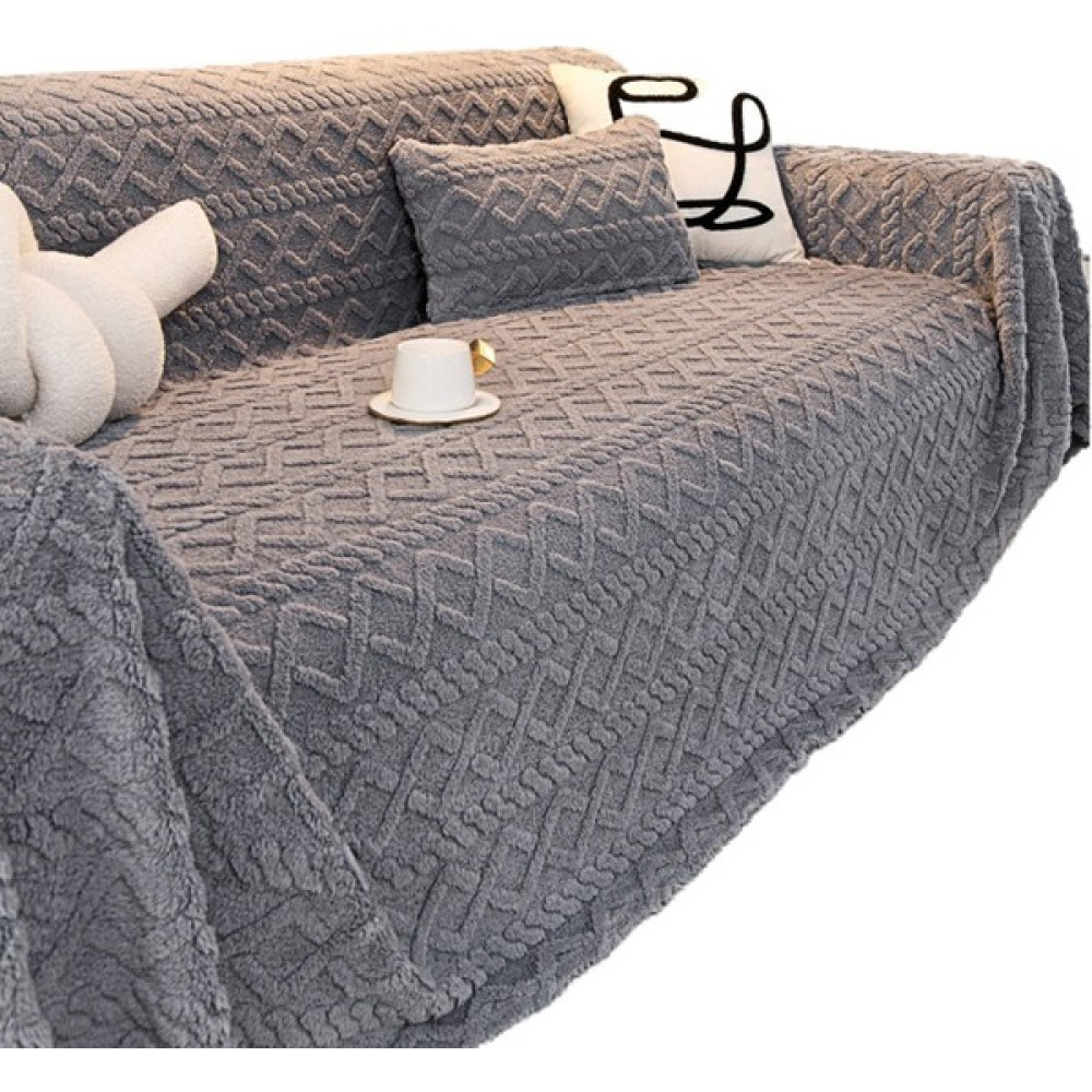 Louisea Jakarlı Kadife Kanepe Örtüsü Sıcak Kanepe Örtüsü Yastık Battaniye Açık Gri (Yurt Dışından) - 180 x 130 cm Koltuk & Kanepe Örtüsü Fiyatı