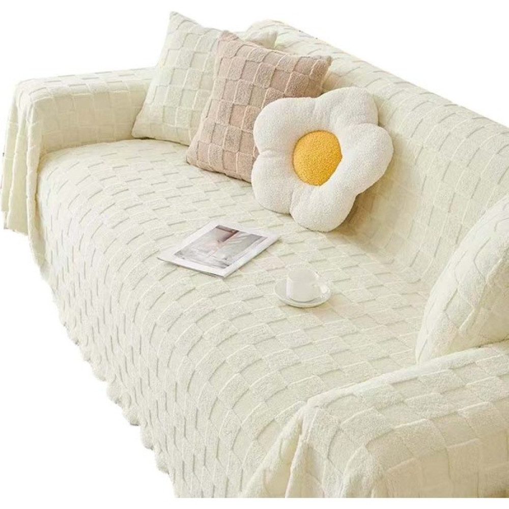 Louisea Peluş Kanepe Örtüsü Kedi Geçirmez Kanepe Örtüsü ile Örtü Bez Havlu Tam Kapak Kanepe Battaniye (Yurt Dışından) - Beyaz - 180 x 130 cm Koltuk & Kanepe Örtüsü Fiyatı