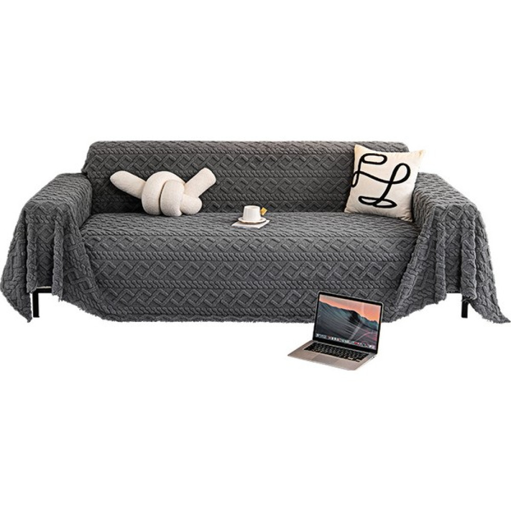 Louisee Jakarlı Kadife Kanepe Örtüsü Bez Havlu Peluş Sıcak Kanepe Örtüsü Minder Battaniye (Yurt Dışından) - 180 x 230 cm - Koyu Gri Koltuk & Kanepe Örtüsü Fiyatı