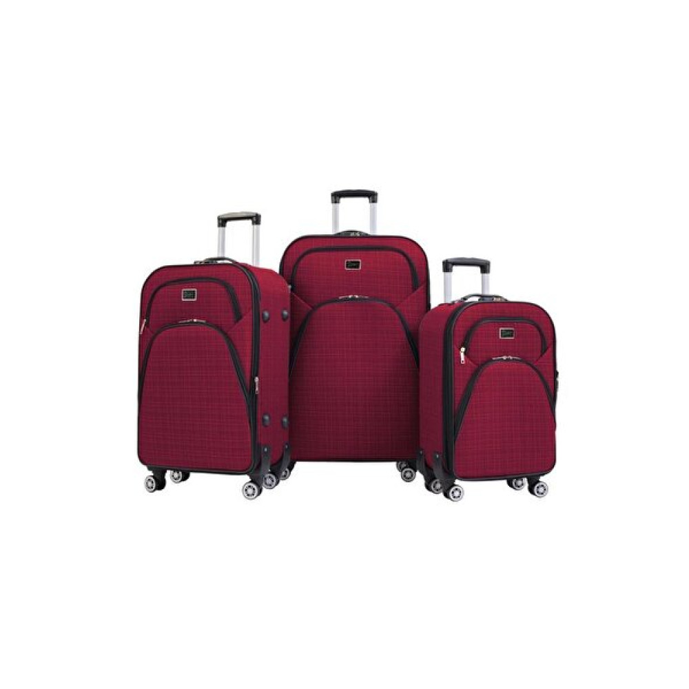 Louisiana Polo 1081 Kumaş Bordo 3'lü Valiz Seti Bavul / Valiz Fiyatı