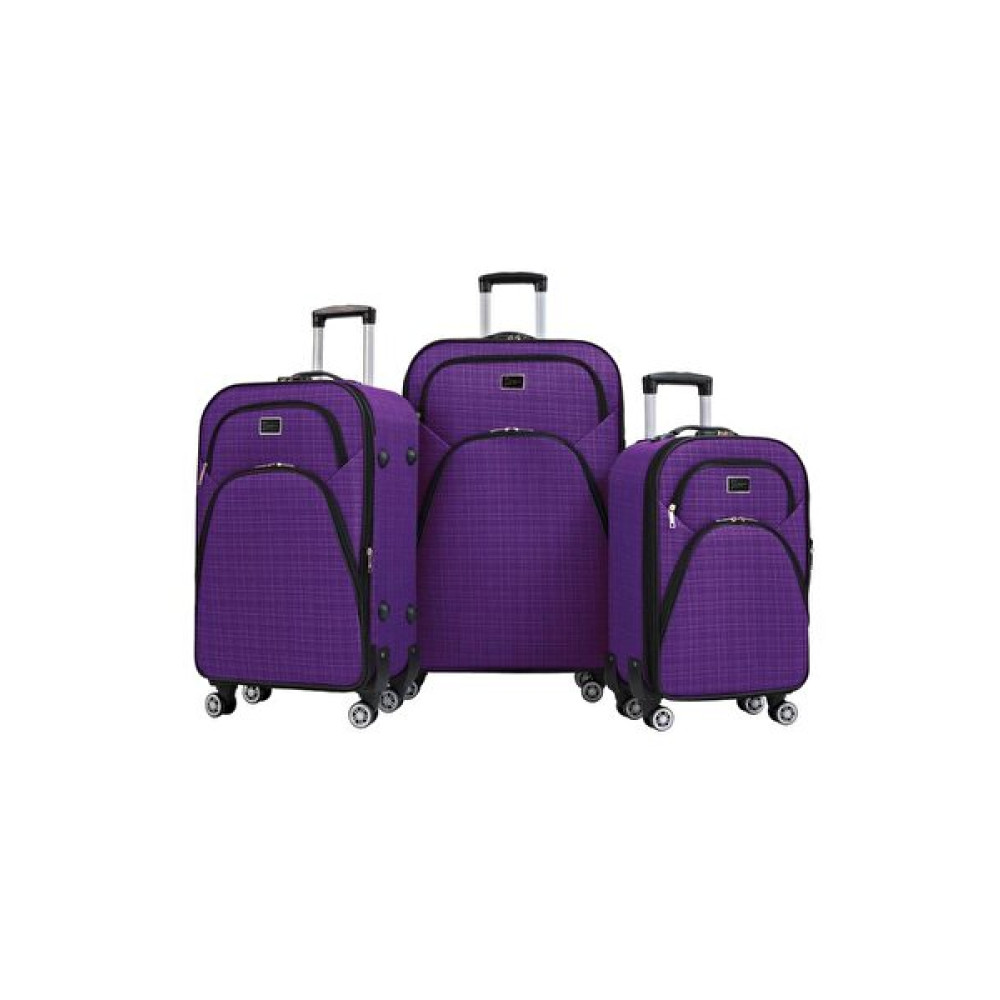 Louisiana Polo 1081 Kumaş Mor 3'lü Valiz Seti Bavul / Valiz Fiyatı