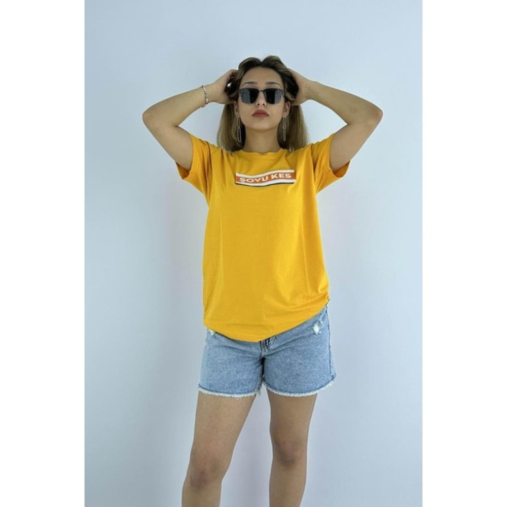 Louisiana Polo Kadın Sarı Slim Fit Mood T-Shirt Cırt Cırtlı Değiştirilebilir Mood Sticker Erkek T-shirt Fiyatı