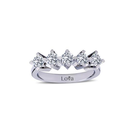 Lova 1020181 F Renk 0,95 Karat Pırlanta Beştaş Yüzük
