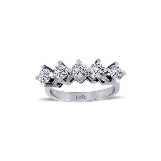 Lova 1020181 F Renk 0,95 Karat Pırlanta Beştaş Yüzük