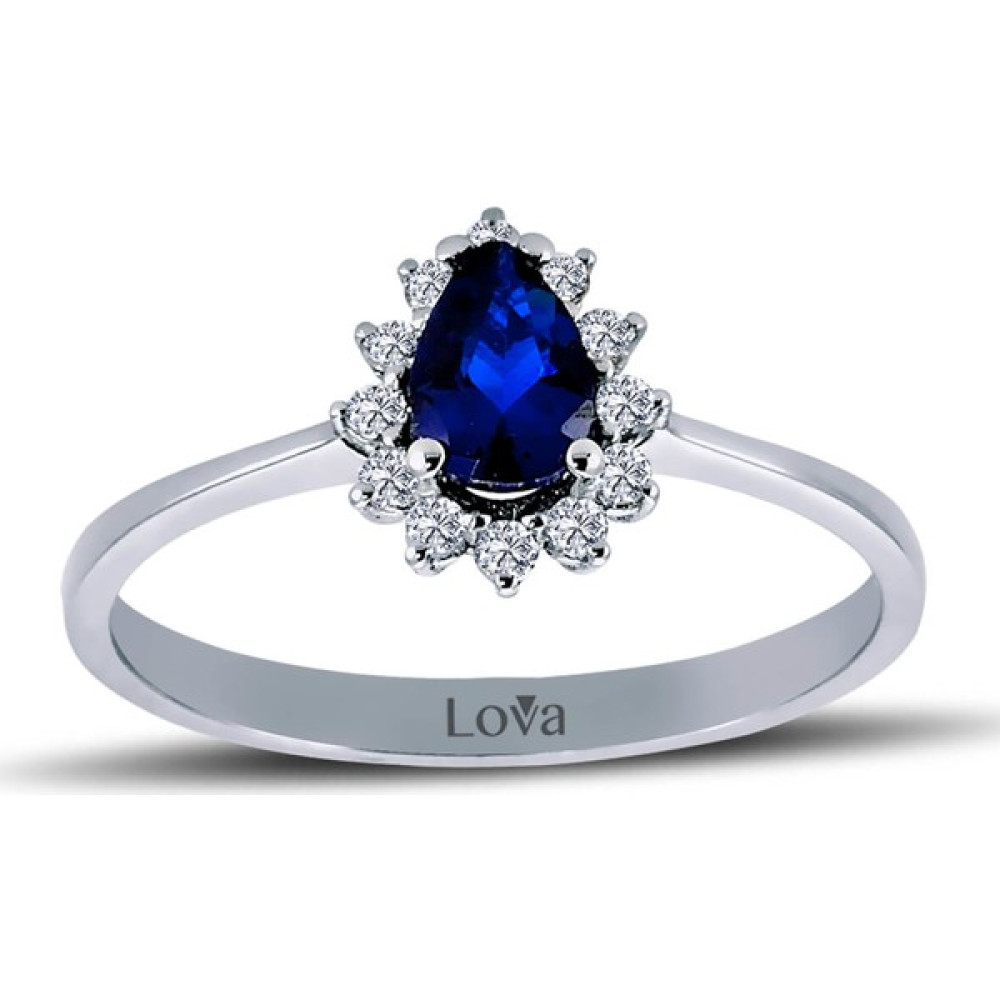 Lova Pırlantalı Damla Safir Anturaj Yüzük 1020241 - 11 Yüzükler Fiyatı