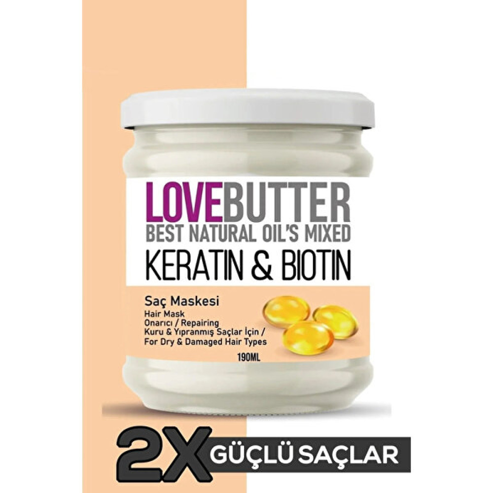 Love Butter Kuru ve Yıpranmış Saçlar Için Keratin & Biotin Onarıcı Saç Maskesi 190ML Şampuan ve Saç Kremi Fiyatı